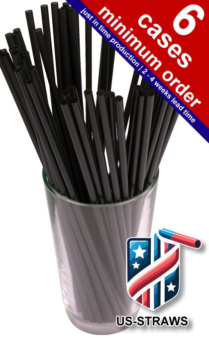 1 CASE - 8,000 (32x250) JUMBO (SODA) straws 10.00 x 0.21 Inch - color: black