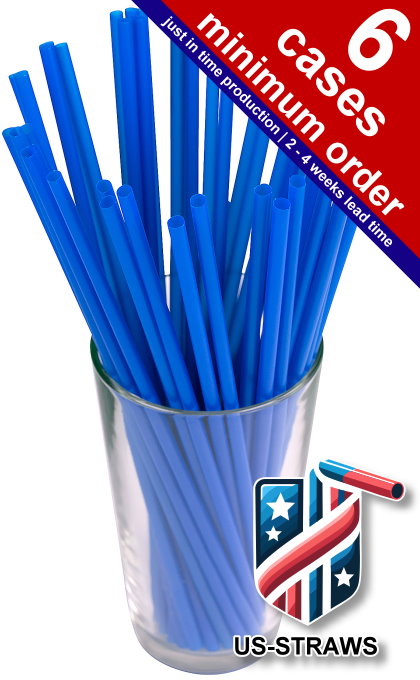 1 CASE - 8,000 (32x250) JUMBO (SODA) straws 10.00 x 0.21 Inch - color: blue