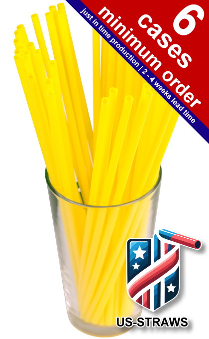 1 CASE - 8,000 (32x250) JUMBO (SODA) straws 10.00 x 0.21 Inch - color: yellow