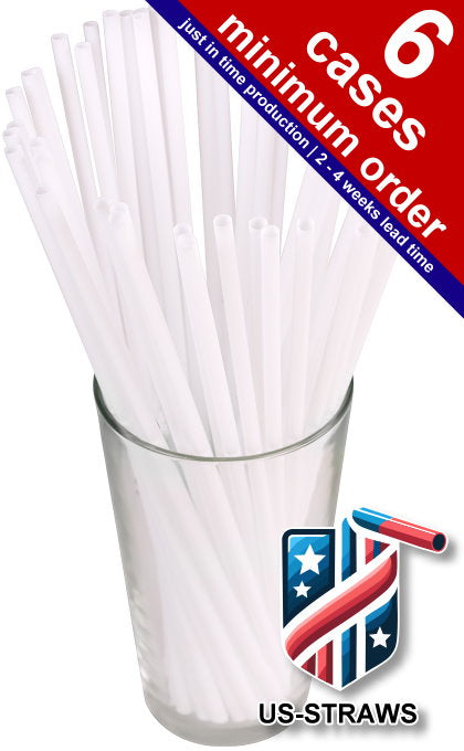 1 CASE - 8,000 (32x250) JUMBO (SODA) straws 10.00 x 0.21 Inch - color: white