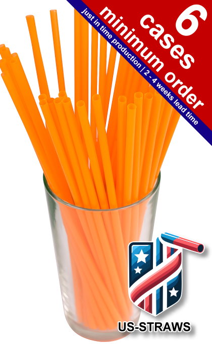 1 CASE - 8,000 (32x250) JUMBO (SODA) straws 10.00 x 0.21 Inch - color: orange