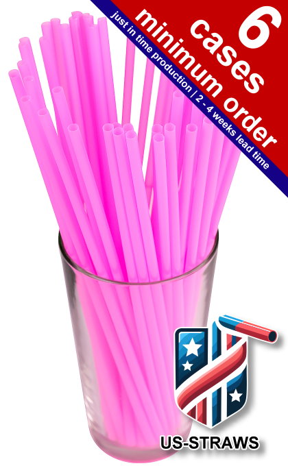 1 CASE - 8,000 (32x250) JUMBO (SODA) straws 10.00 x 0.21 Inch - color: pink
