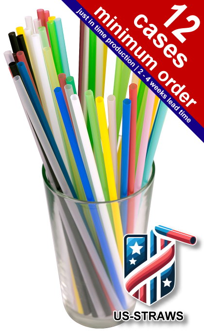 1 CASE - 8,000 (32x250) JUMBO (SODA) straws 10.00 x 0.21 Inch - color: mix color