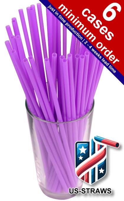 1 CASE - 8,000 (32x250) JUMBO (SODA) straws 10.00 x 0.21 Inch - color: purple