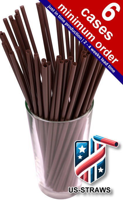 1 CASE - 8,000 (32x250) JUMBO (SODA) straws 10.00 x 0.21 Inch - color: brown