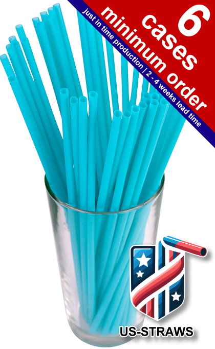 1 CASE - 8,000 (32x250) JUMBO (SODA) straws 10.00 x 0.21 Inch - color: aqua