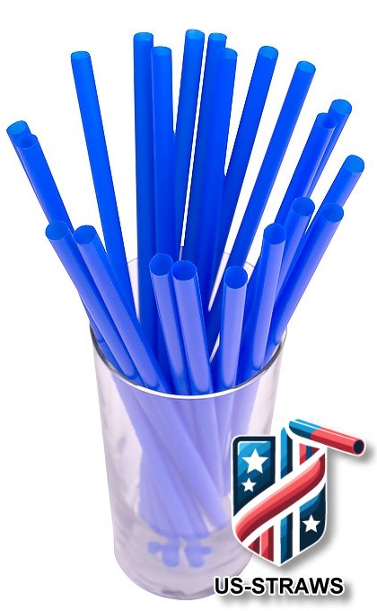 1 CASE - 4,000 (16x250) SMOOTHIE drinking straws 10.00 x 0.28 inch - color: blue