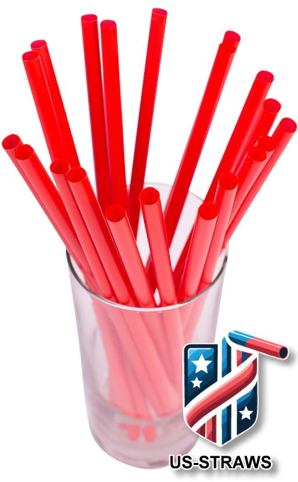 1 CASE - 4,000 (16x250) SMOOTHIE drinking straws 10.00 x 0.28 inch - color: red