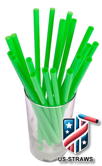 1 CASE - 4,000 (16x250) SMOOTHIE drinking straws 10.00 x 0.28 inch - color: green