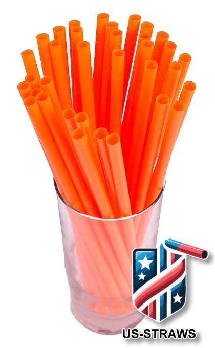 1 CASE - 4,000 (16x250) SMOOTHIE drinking straws 10.00 x 0.28 inch - color: orange