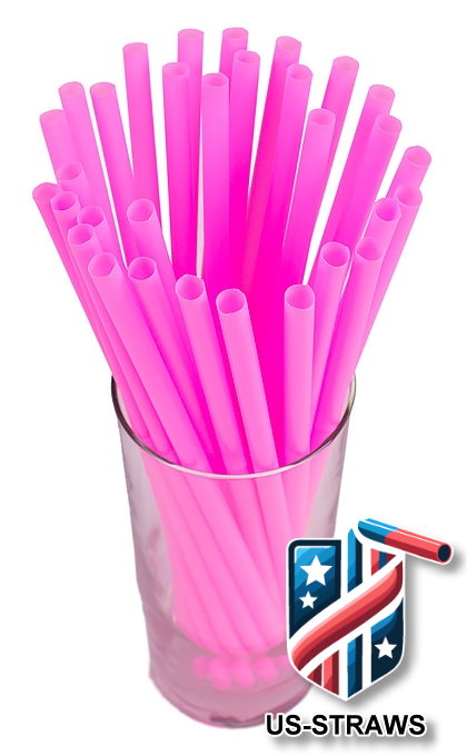1 CASE - 4,000 (16x250) SMOOTHIE drinking straws 10.00 x 0.28 inch - color: pink