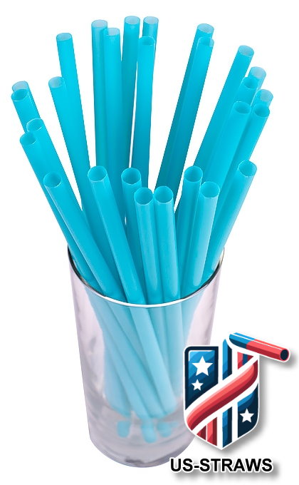 1 CASE - 4,000 (16x250) SMOOTHIE drinking straws 10.00 x 0.28 inch - color: aqua