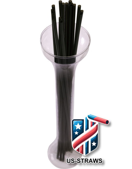1 CASE - 3,500 (35x100) EXTRA LONG drinking straws 18.00 x 0.21 inch - color: black