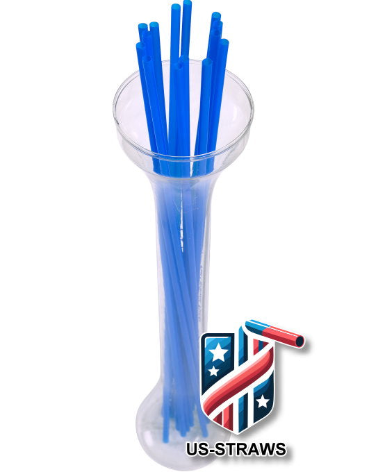 1 CASE - 3,500 (35x100) EXTRA LONG drinking straws 18.00 x 0.21 inch - color: blue