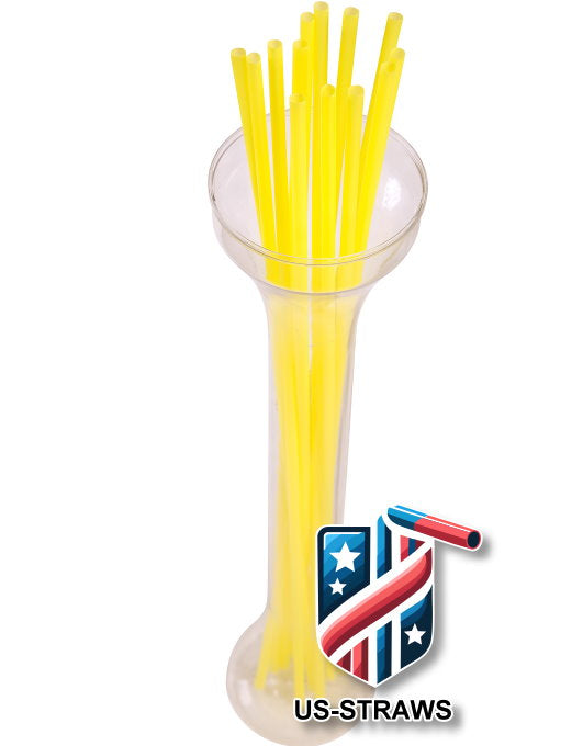 1 CASE - 3,500 (35x100) EXTRA LONG drinking straws 18.00 x 0.21 inch - color: yellow