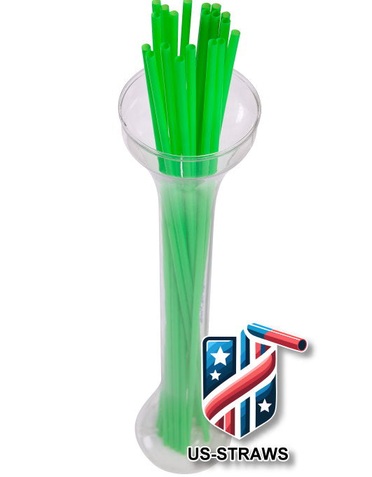 1 CASE - 3,500 (35x100) EXTRA LONG drinking straws 18.00 x 0.21 inch - color: green