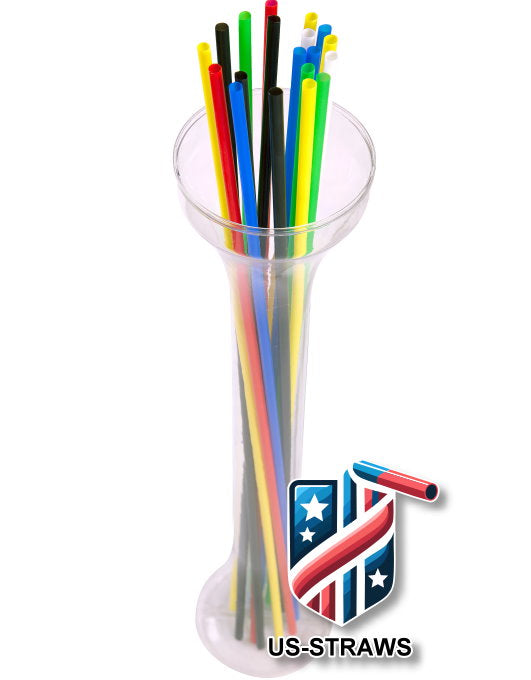 1 CASE - 3,500 (35x100) EXTRA LONG drinking straws 18.00 x 0.21 inch - color: mixed color