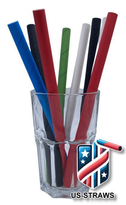 1 CASE - 1,600 (16x100) PAPER BOBA drinking straws 8.5 x 0.47 Inch - color: mixed