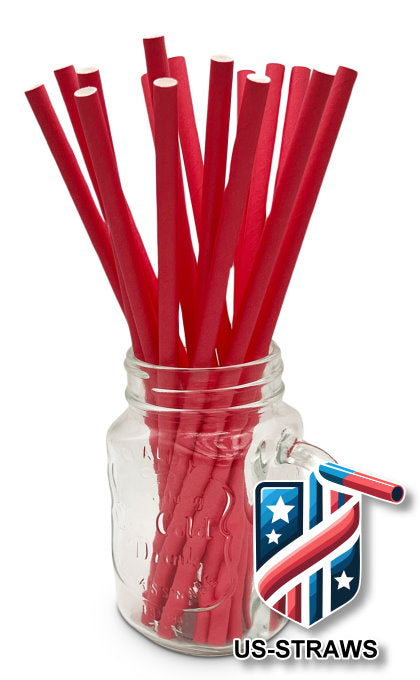 1 CASE - 3,250 (13x250) PAPER SMOOTHIE drinking straws 10.00 x 0.28 Inch - color: red