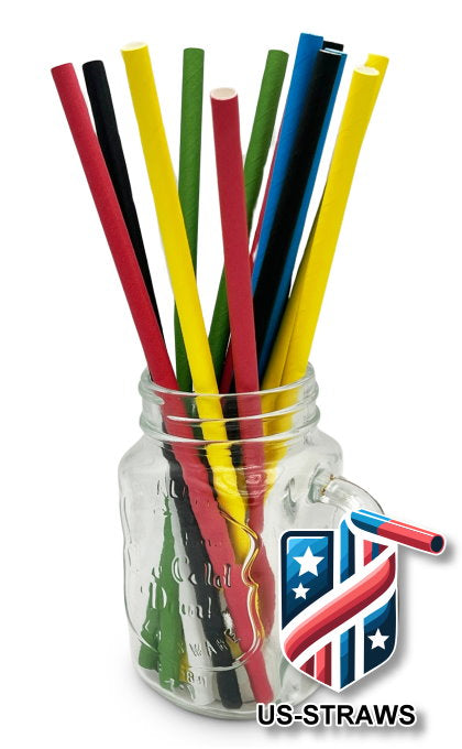 1 CASE - 3,250 (13x250) PAPER SMOOTHIE drinking straws 10 x 0.28 Inch - color: mixed