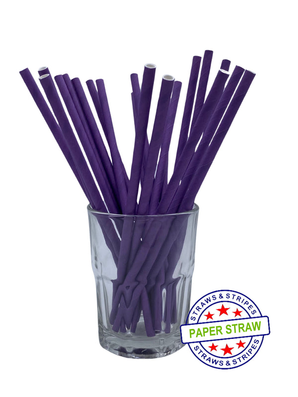 1 CASE - 7,500 (30x250) PAPER JUMBO drinking straws 7.75 x 0.25 Inch - color: purple