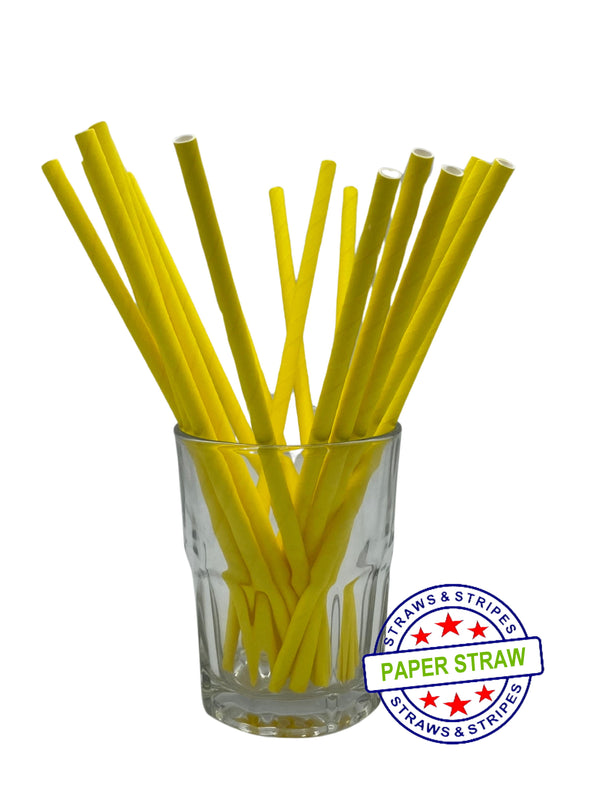 1 CASE - 7,500 (30x250) PAPER JUMBO drinking straws 7.75 x 0.25 Inch - color: yellow
