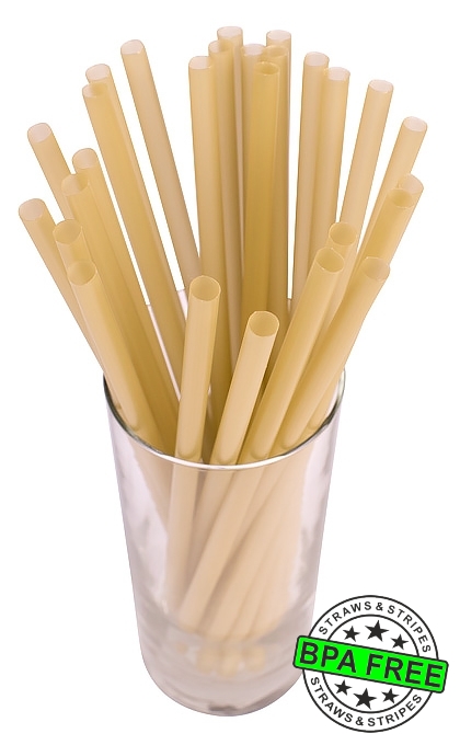 1 CASE - 4,000 (16x250) SMOOTHIE drinking straws 10.00 x 0.28 inch - color: gold