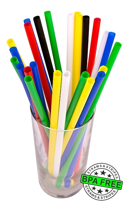 1 CASE - 4,000 (16x250) SMOOTHIE drinking straws 10.00 x 0.28 inch - color: mixed color