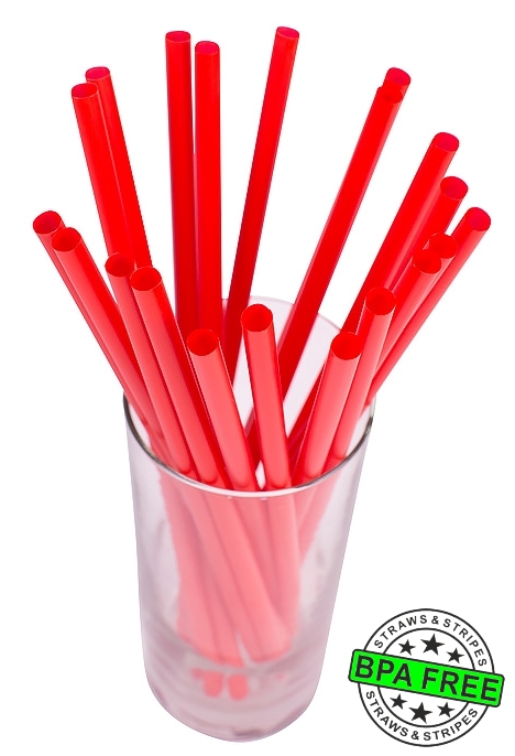 1 CASE - 4,000 (16x250) SMOOTHIE drinking straws 10.00 x 0.28 inch - color: red