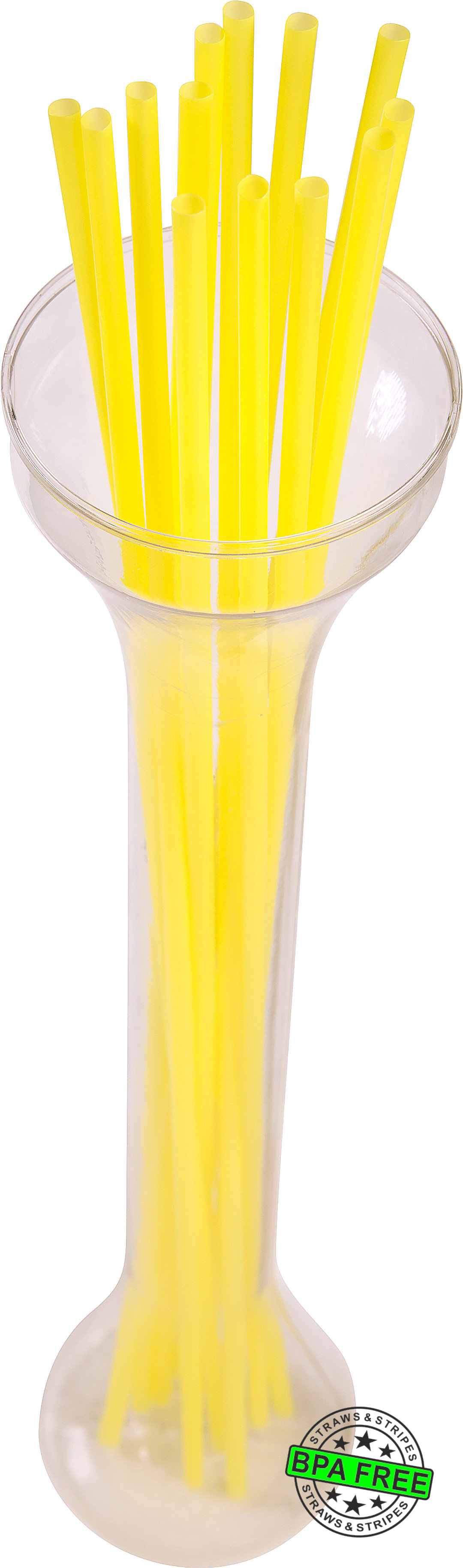 1 CASE - 3,500 (35x100) EXTRA LONG drinking straws 18.00 x 0.21 inch - color: yellow